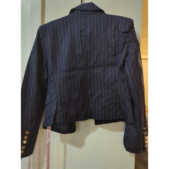 Choosy Sawyer Navy Blue Blazer with Gold Pin Strips NWT Size 2 - Picture 8 of 8